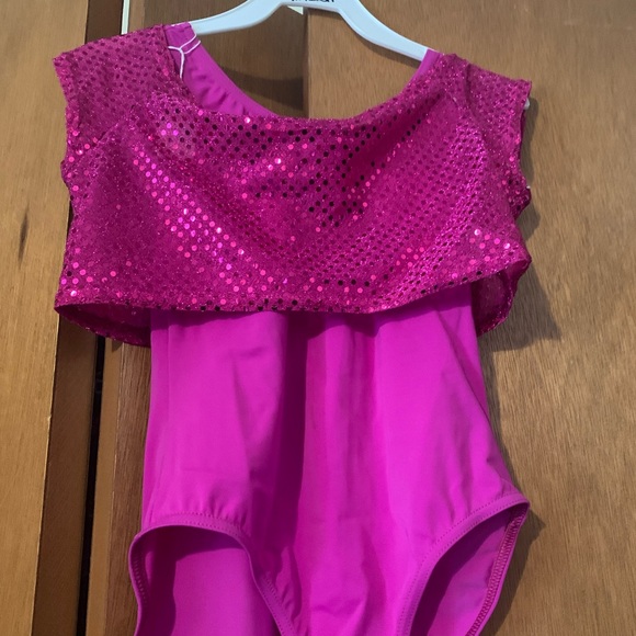 Hot pink leotard and crop top - Picture 1 of 2
